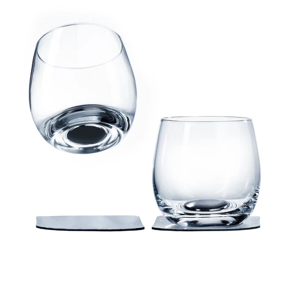 Silwy magnetiske whiskyglass i krystall