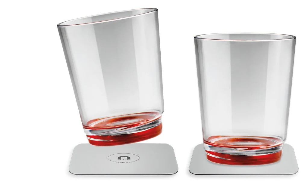 Silwy magnetiske plastglass - rød