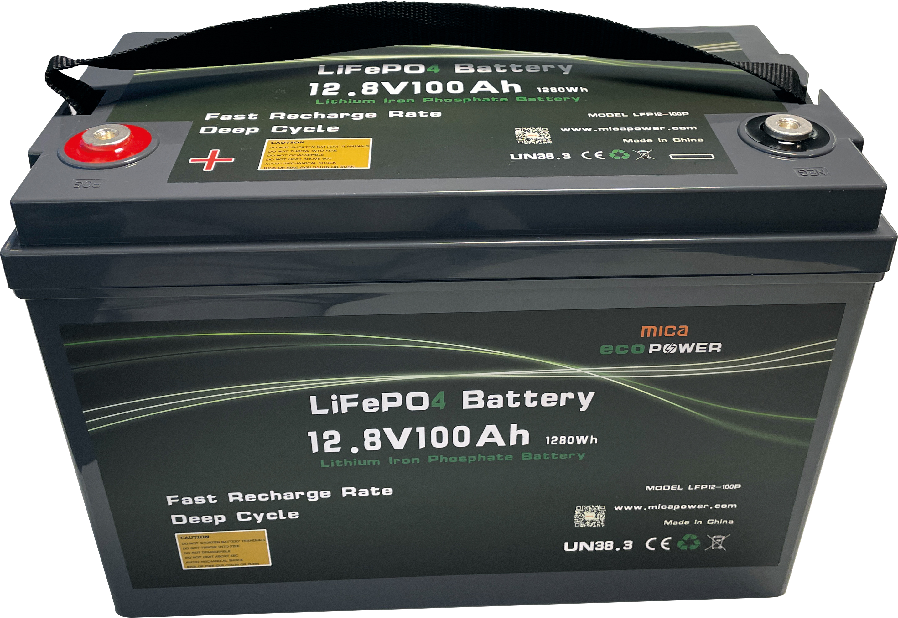 Mica Litiumbatteri 12,8V BMS LiFePO4
