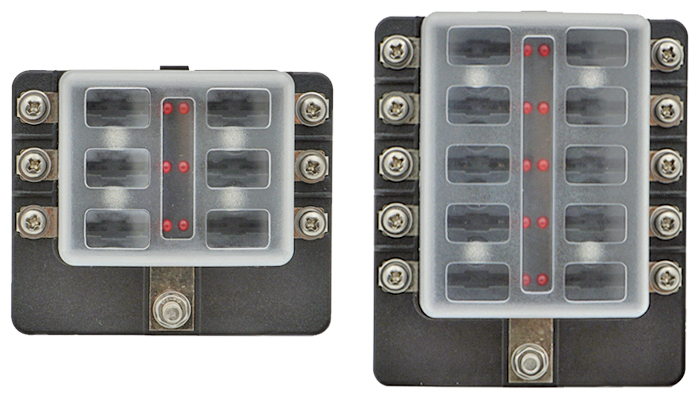 1852 Sikringsholder LED indikator, 6 uttak