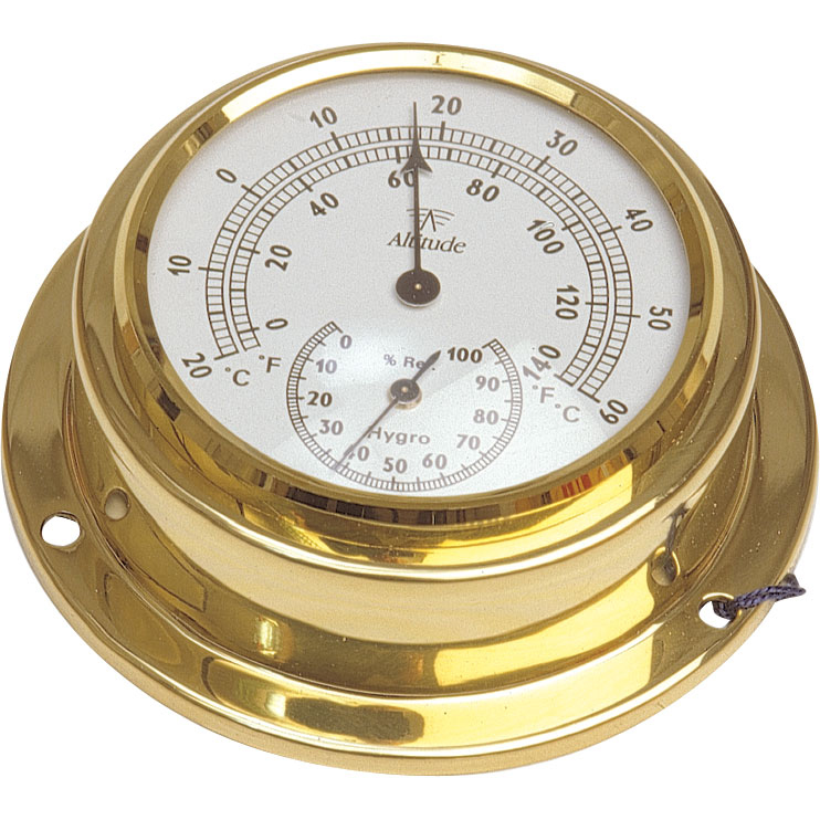 Termo/Hygrometer messing 95 mm