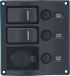 Bryterpanel med aut.sikring, 12V uttak, sort