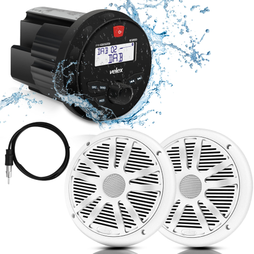 Marine Stereo DAB+ KIT m/høyttalere - Velex